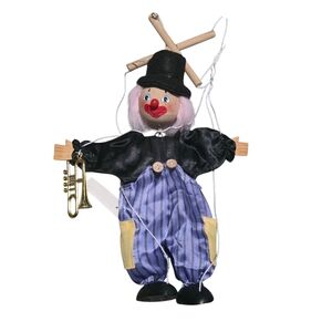 Tellon Collection Colorful Wood Clown Marionette Puppet